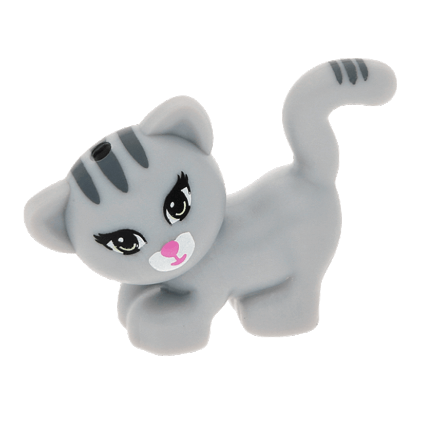 Фигурка Lego Земля Cat Friends Yellowish Green Eyes Dark Pink Nose Animals 93089pb01 1 4611978 6019030 6183850 Light Bluish Grey Б/У - Retromagaz