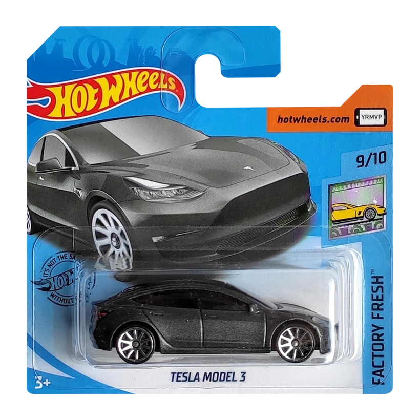 Машинка Базова Hot Wheels Tesla Model 3 Factory Fresh 1:64 GHC05 Metallic Silver - Retromagaz