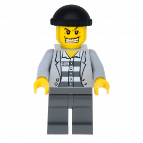 Фігурка Lego 973pb0798 Prisoner Jacket over Prison Stripes City Police cty0206 Б/У - Retromagaz
