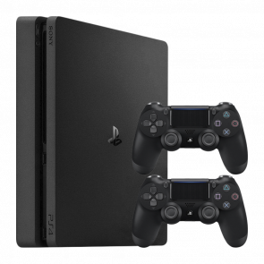 Набір Консоль Sony PlayStation 4 Slim 1TB Black Б/У  + Геймпад Бездротовий DualShock 4 Без Коробки Version 2 Новий - Retromagaz