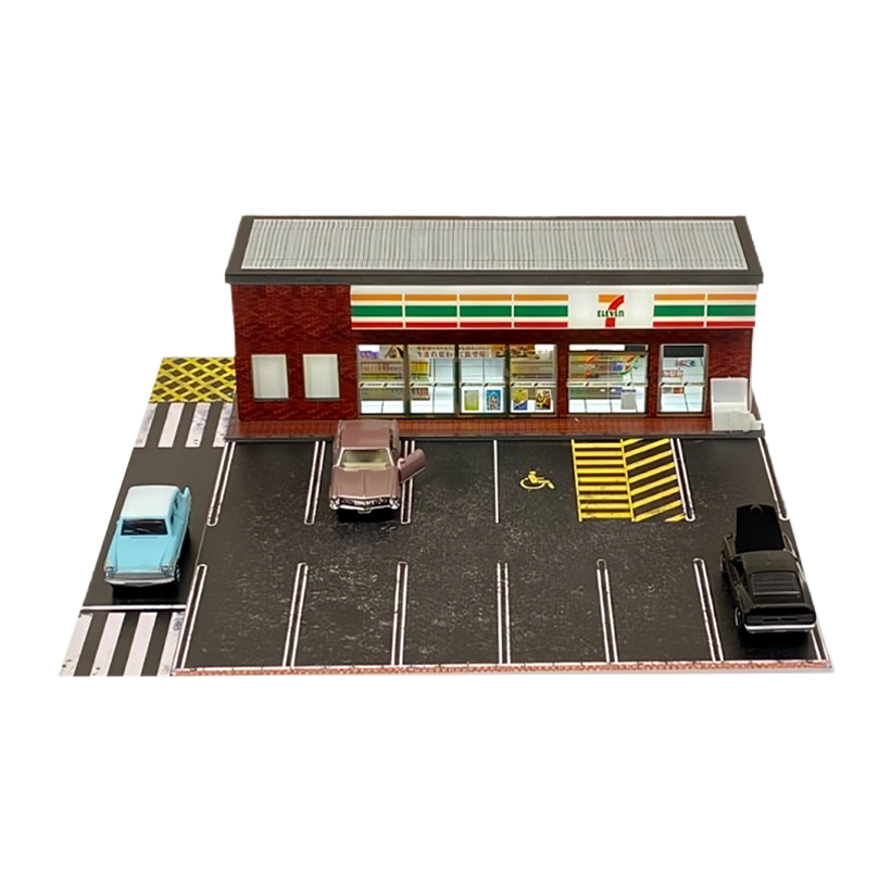 Діорама G-Fans Supermarket 7-Eleven Супермаркет з Підсвіткою 1:64 Red - Retromagaz