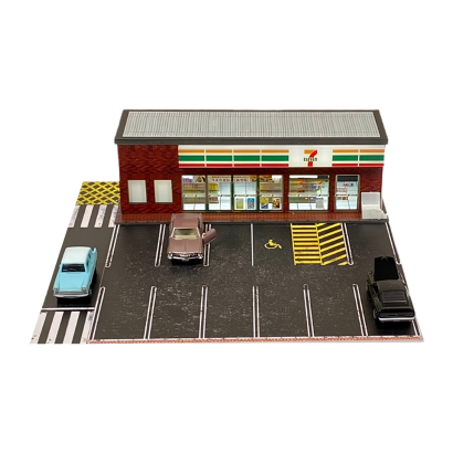 Діорама G-Fans Supermarket 7-Eleven Супермаркет з Підсвіткою 1:64 Red - Retromagaz