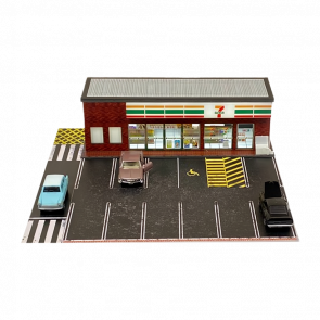 Диорама G-Fans Supermarket 7-Eleven Супермаркет с Подсветкой 1:64 Red - Retromagaz