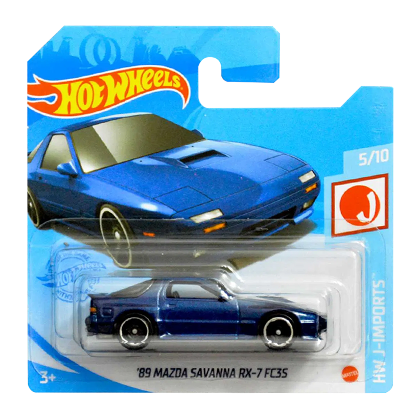 Машинка Базова Hot Wheels '89 Mazda Savanna RX-7 FC3S J-Imports 1:64 GTC10 Dark Blue - Retromagaz