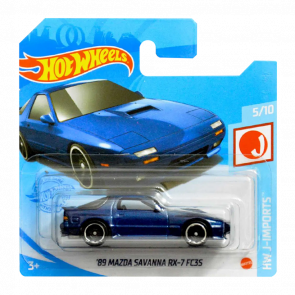 Машинка Базовая Hot Wheels '89 Mazda Savanna RX-7 FC3S J-Imports 1:64 GTC10 Dark Blue