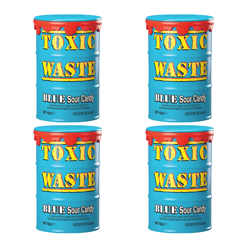 Набор Конфеты 4шт Toxic Waste Blue Sour Candy 42g - Retromagaz