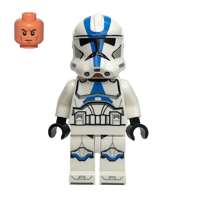 Фігурка Lego Республіка Clone Trooper 501st Legion Phase 2 Helmet with Holes Star Wars sw1337 75378 Новий - Retromagaz