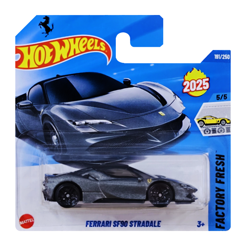 Машинка Базовая Hot Wheels Ferrari SF90 Stradale Factory Fresh 1:64 HYY08 Grey - Retromagaz