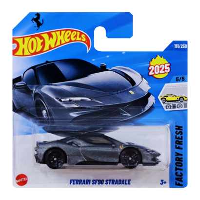 Машинка Базовая Hot Wheels Ferrari SF90 Stradale Factory Fresh 1:64 HYY08 Grey - Retromagaz