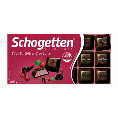 Шоколад Черный Schogetten Dark Chocolate Cranberry 100g - Retromagaz