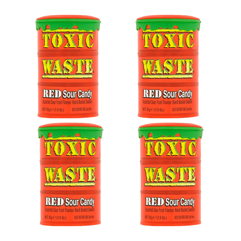 Набір Цукерки 4шт Toxic Waste Red Sour Candy 42g - Retromagaz