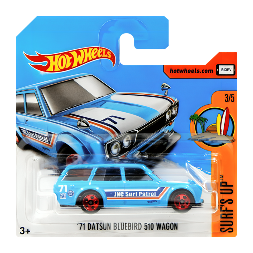 Машинка Базовая Hot Wheels '71 Datsun Bluebird 510 Wagon Surf's Up 1:64 FBD29 Blue - Retromagaz