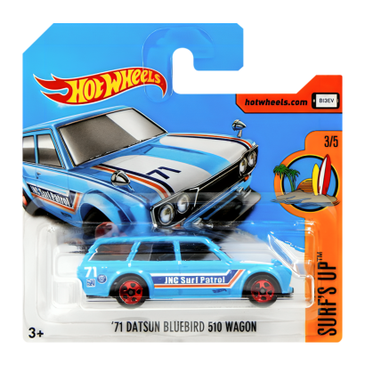 Машинка Базовая Hot Wheels '71 Datsun Bluebird 510 Wagon Surf's Up 1:64 FBD29 Blue - Retromagaz