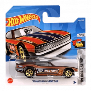 Машинка Базовая Hot Wheels '71 Mustang Funny Car Treasure Hunts Drag Strip 1:64 HCX95 Dark Red
