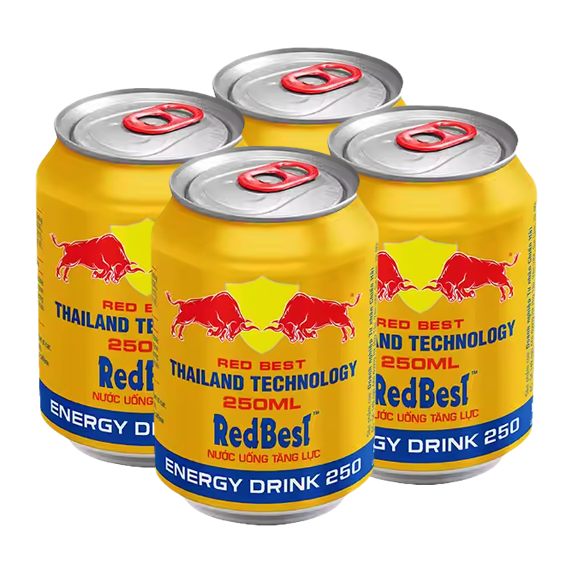 Набір Напій Енергетичний 4шт Red Bull Тайський Krating Daeng 250ml - Retromagaz