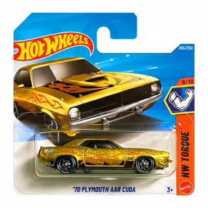 Машинка Базовая Hot Wheels '70 Plymouth AAR Cuda Super Treasure Hunt STH HW Torque 1:64 JJM28 Gold - Retromagaz