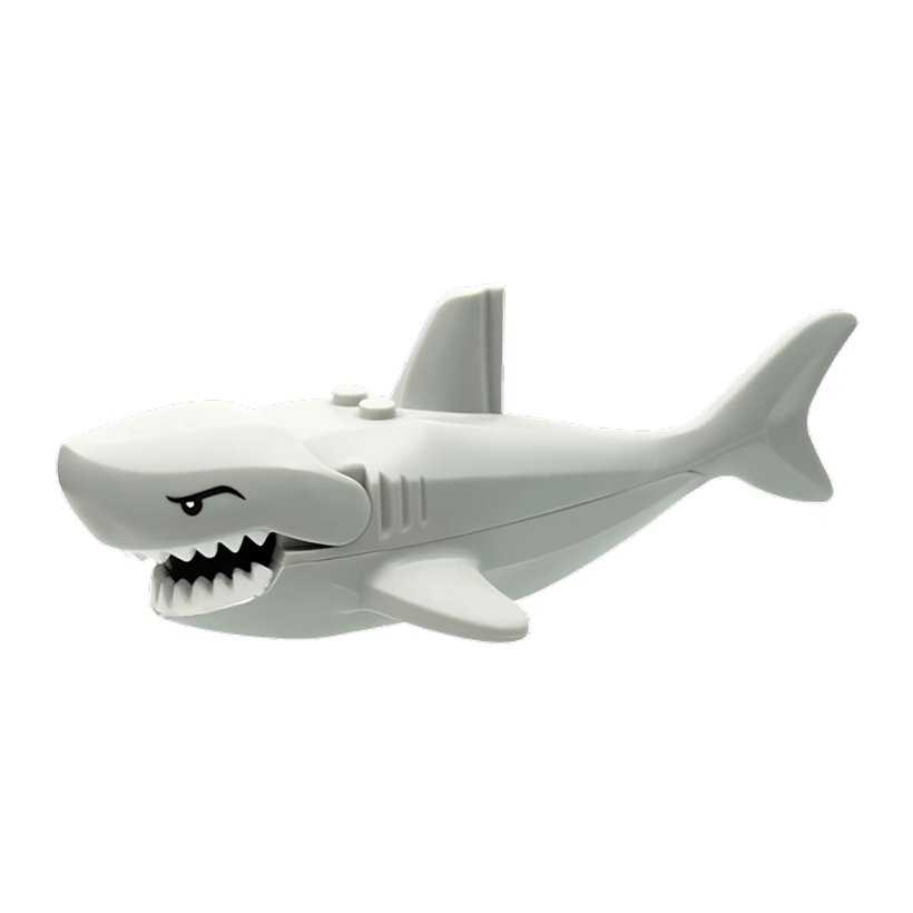 Фигурка Lego Вода Shark Large with Gills with White Teeth Animals 62605pb01c01 4530672 Light Bluish Grey Б/У - Retromagaz
