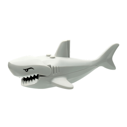 Фігурка Lego Вода Shark Large with Gills with White Teeth Animals 62605pb01c01 4530672 Light Bluish Grey Б/У - Retromagaz