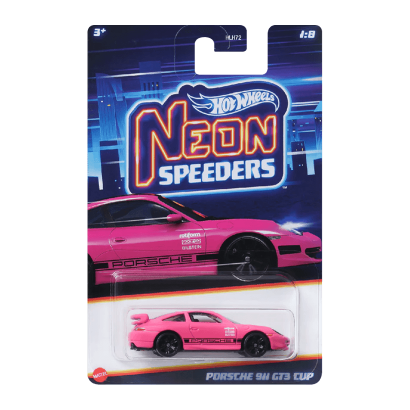 Тематическая Машинка Hot Wheels Porsche 911 GT3 Cup Neon Speeders 1:64 HLH72/HRW75 Pink - Retromagaz