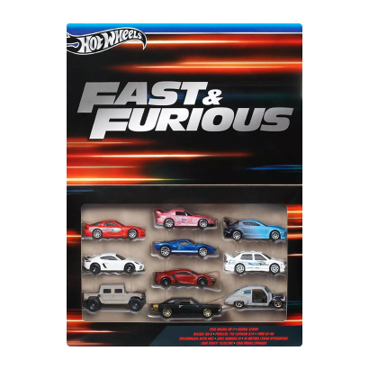 Тематическая Машинка Hot Wheels Mazda RX-7 / Honda S2K / RX-8 / Porsche Cayman / VW Jetta MK3 / Dodge Charger / Chevy Fleetline Fast & Furious 1:64 HVX27 Red 10шт - Retromagaz