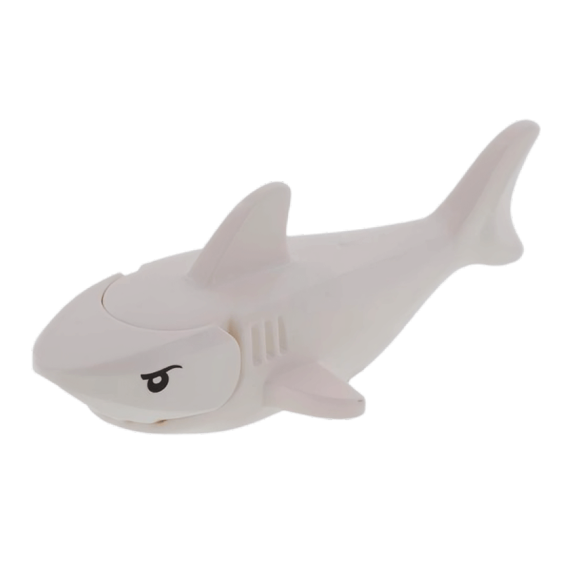 Фігурка Lego Вода Shark with Gills with Black Eyes and White Pupils Animals 14518c04pb01 White Б/У - Retromagaz