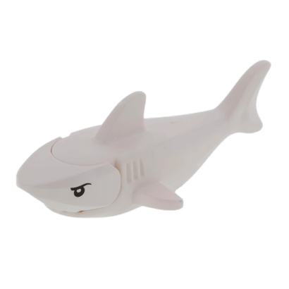 Фігурка Lego Вода Shark with Gills with Black Eyes and White Pupils Animals 14518c04pb01 White Б/У - Retromagaz