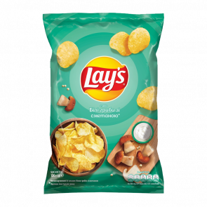 Чіпси Lay's зі Смаком Білих Грибів та Сметани 120g