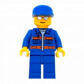 Фігурка Lego 973pb0551 Blue Jacket with Pockets and Orange Stripes City Construction cty0148 1 Б/У