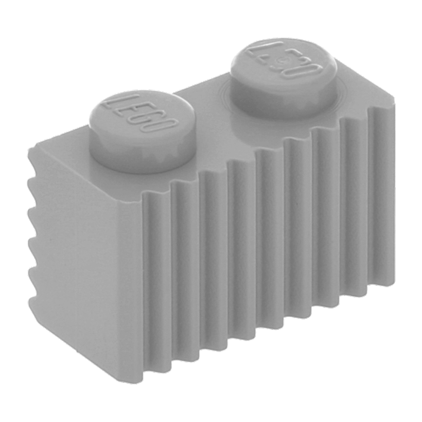 Кубик 20шт Lego Модифікована Grille Fluted Profile 1 x 2 2877 287702 4211383 Light Bluish Grey Б/У - Retromagaz