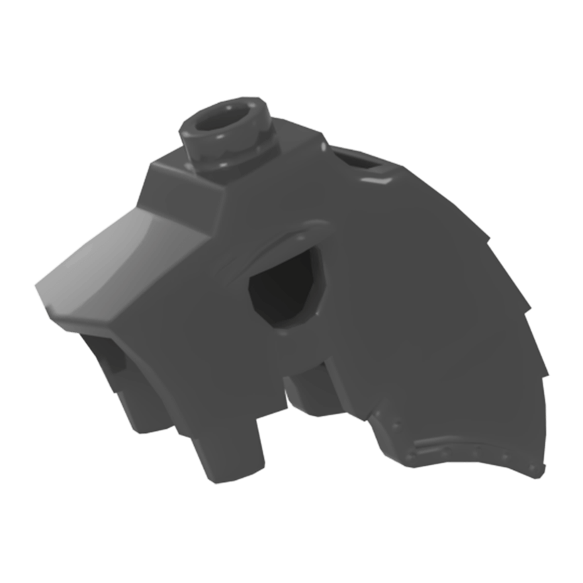 Для Животных Lego Horse Battle Helmet Unicorn Castle 89524 4584757 4629841 Pearl Dark Grey Б/У - Retromagaz