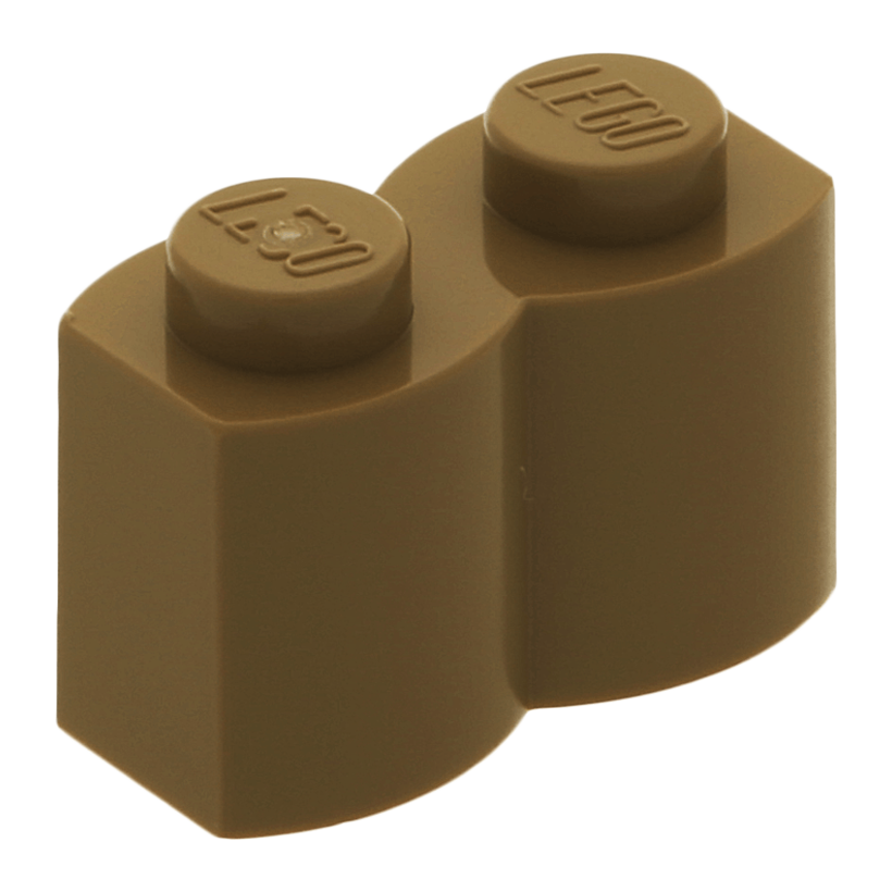 Кубик 50шт Lego Модифікована with Log Profile 1 x 2 30136 4520257 Dark Tan Б/У - Retromagaz