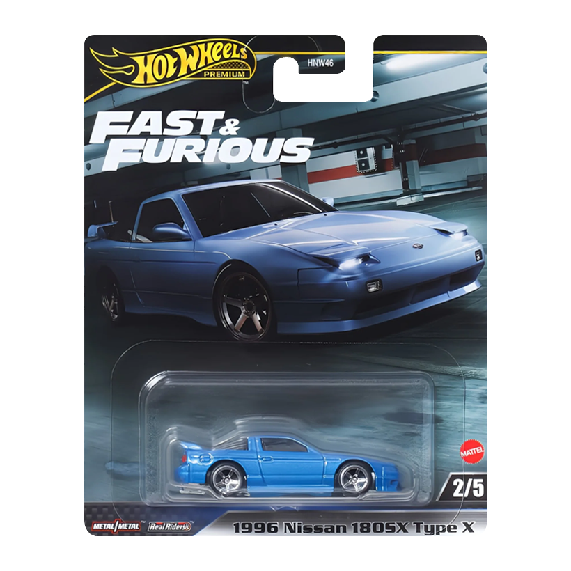 Машинка Premium Hot Wheels 1996 Nissan 180SX Type X Fast & Furious 1:64 HVR62 Blue - Retromagaz