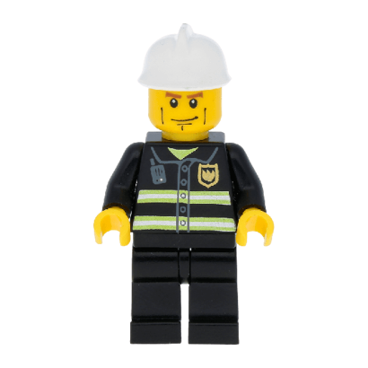 Фигурка Lego City Fire 973pb0300 Reflective Stripes White Helmet Cheek Lines cty0043 Б/У Нормальный - Retromagaz