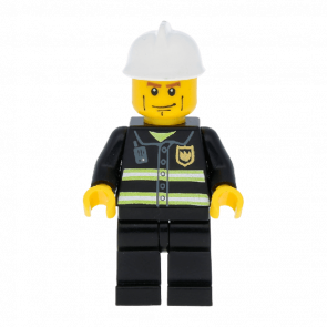 Фігурка Lego City Fire 973pb0300 Reflective Stripes White Helmet Cheek Lines cty0043 Б/У Нормальний