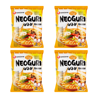 Набір Локшина Nongshim 4шт Ramen Neoguri з Морепродуктами Середньо Гостра 120g - Retromagaz