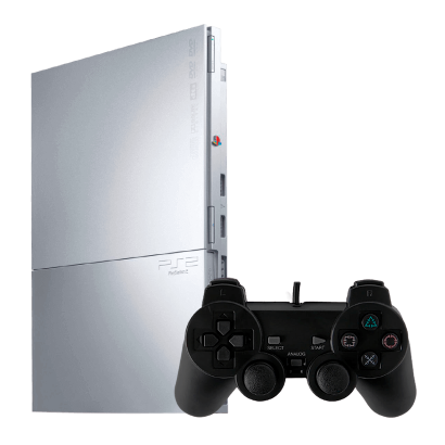 Консоль Sony PlayStation 2 Slim SCPH-9xxx Chip Silver Б/У Хороший - Retromagaz