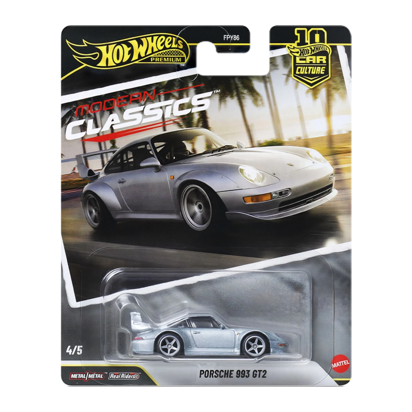 Машинка Premium Hot Wheels Porsche 993 GT2 Modern Classics 1:64 JKF16 Grey - Retromagaz