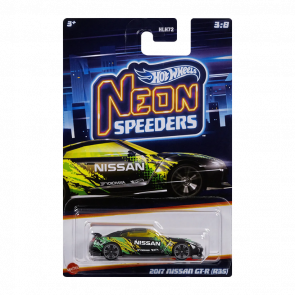 Тематична Машинка Hot Wheels 2017 Nissan GT-R (R35) Neon Speeders HLH72/HLH75 Black Новий - Retromagaz