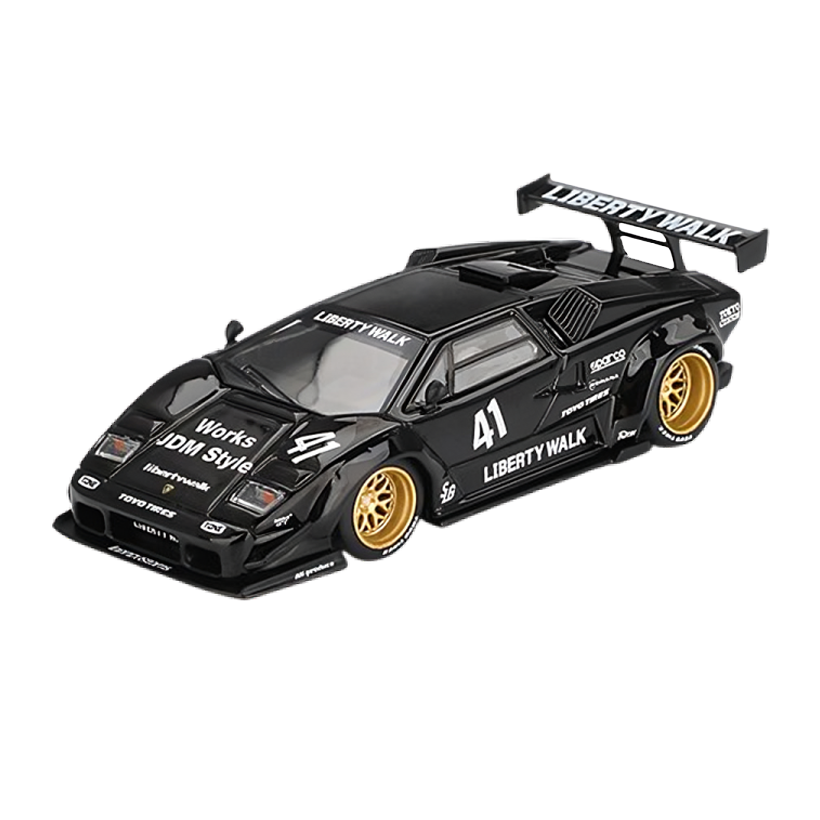 Машинка Premium MINI GT Lamborghini Countach LB-WORKS 1:64 MGT01081-CH Black - Retromagaz