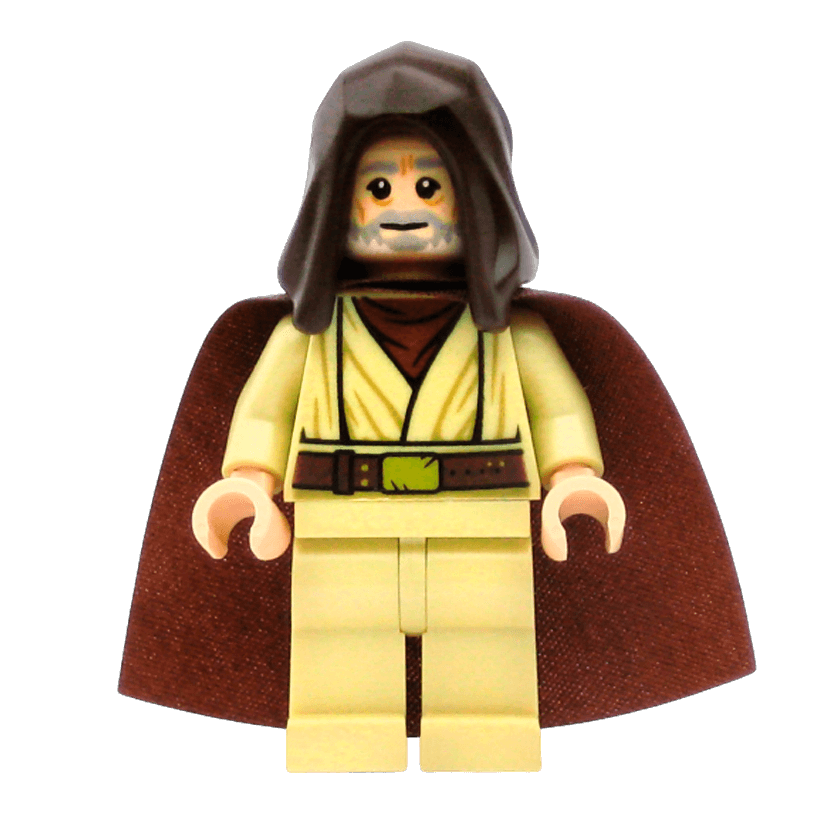 Фігурка Lego Джедай Obi-Wan Kenobi Old Dark Brown Hood Star Wars sw1046 Б/У - Retromagaz