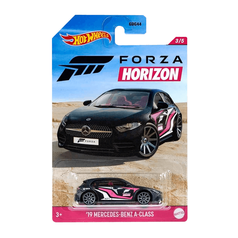 Тематическая Машинка Hot Wheels '19 Mercedes-Benz A-Class Forza Horizon 1:64 GRP35 Black - Retromagaz