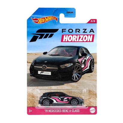 Тематическая Машинка Hot Wheels '19 Mercedes-Benz A-Class Forza Horizon 1:64 GRP35 Black - Retromagaz