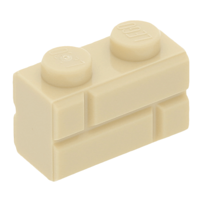 Кубик Lego with Masonry Profile Модифицированная 1 x 2 98283 6148262 Tan 10шт Б/У - Retromagaz