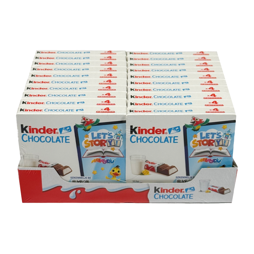 Набір Шоколад Молочний 20шт Kinder Chocolate 4 Pieces 50g - Retromagaz