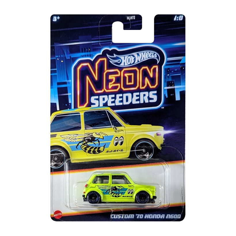 Тематична Машинка Hot Wheels Custom '70 Honda N600 Neon Speeders 1:64 JBY92 Yellow - Retromagaz