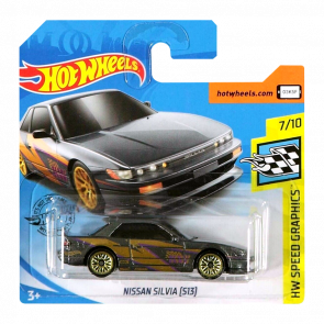 Машинка Базова Hot Wheels Nissan Silvia (S13) Speed Graphics 1:64 GHB40 Dark Grey - Retromagaz