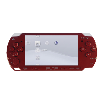 Консоль Sony PlayStation Portable Slim PSP-2ххх Модифікована 32GB Red + 5 Вбудованих Ігор Б/У - Retromagaz