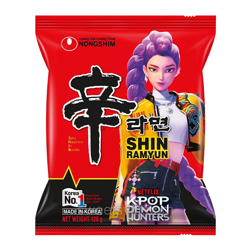 Лапша Nongshim x K-Pop Demon Hunters Shin Рамьон с Грибами и Овощами Острая 120g - Retromagaz