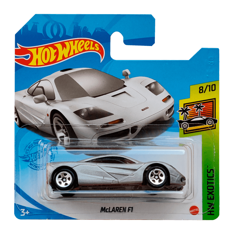 Машинка Базова Hot Wheels McLaren F1 Exotics 1:64 GRX57 Metallic Silver - Retromagaz