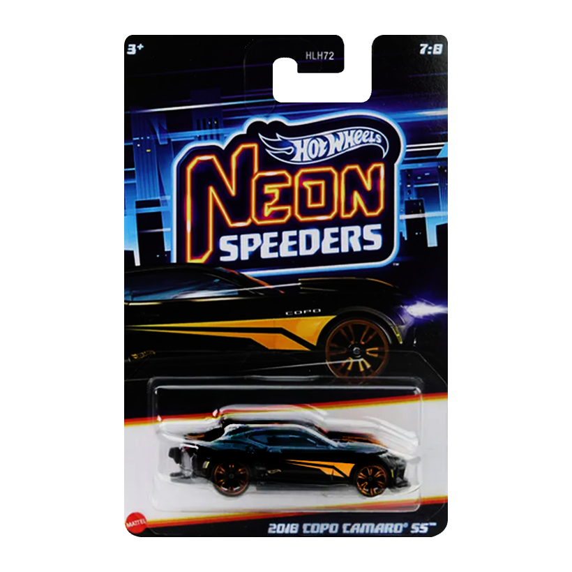 Тематична Машинка Hot Wheels 2018 COPO Camaro SS Neon Speeders 1:64 JCB06 Black - Retromagaz